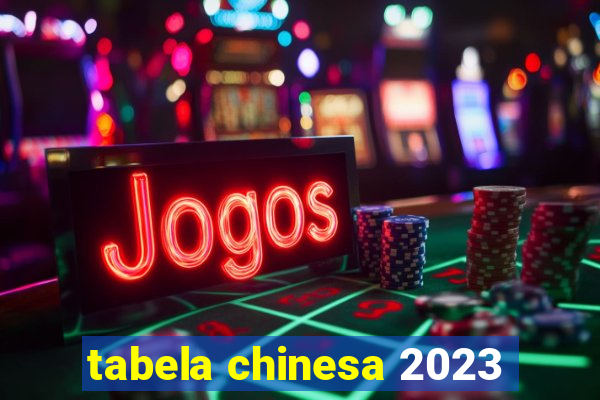 tabela chinesa 2023